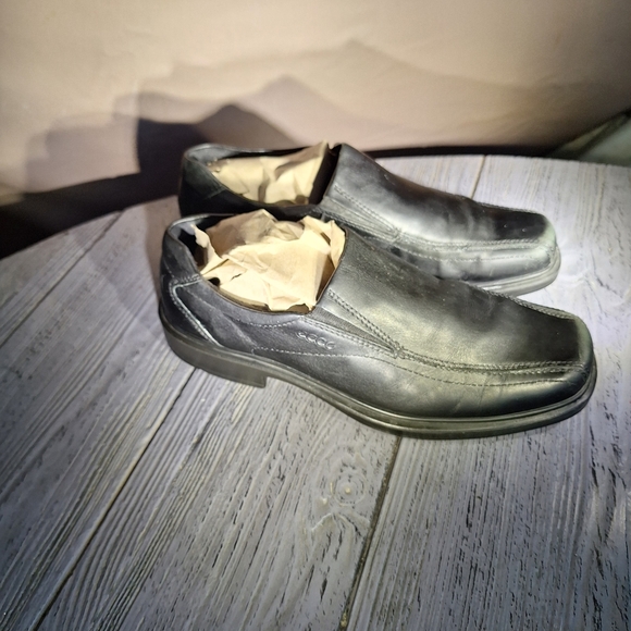 ECCO Men's Leather Black Light Casual Shoes Size EU 43/ US 9-9.5 - Picture 1 of 12